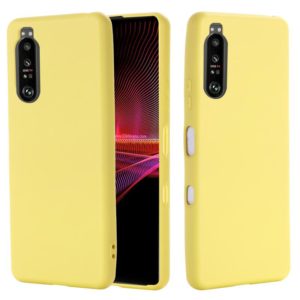 For Sony Xperia 1 III Pure Color Liquid Silicone Shockproof Full Coverage Case(Yellow) (OEM)