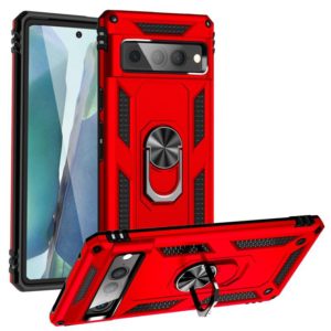 For Google Pixel 7 Pro Shockproof TPU + PC Protective Case with 360 Degree Rotating Holder(Red) (OEM)