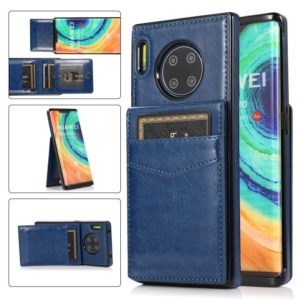 For Huawei Mate 30 Pro Solid Color PC + TPU Protective Case with Holder & Card Slots(Blue) (OEM)