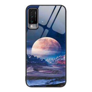 For Huawei Maimang 10 Colorful Painted Glass Phone Case(Moon Hill) (OEM)