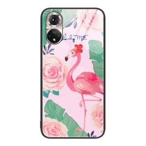For Honor 50 Colorful Painted Glass Phone Case(Flamingo) (OEM)