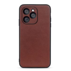 For Honor 60 SE Accurate Hole Genuine Leather Shockproof Phone Case(Brown) (OEM)