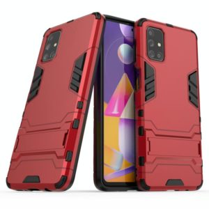 For Samsung Galaxy M31s PC + TPU Shockproof Protective Case with Invisible Holder(Red) (OEM)