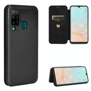 For DOOGEE N20 Pro Carbon Fiber Texture Horizontal Flip TPU + PC + PU Leather Case with Card Slot(Black) (OEM)
