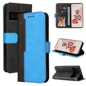 For Google Pixel 6 / Pixel 6 Pro Business Stitching-Color Horizontal Flip PU Leather Case with Holder & Card Slots & Photo Frame(Blue) (OEM)