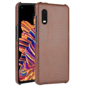For Galaxy Xcover Pro Shockproof Crocodile Texture PC + PU Case(Brown) (OEM)