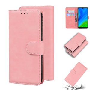 For Huawei P smart 2020 Skin Feel Pure Color Flip Leather Phone Case(Pink) (OEM)
