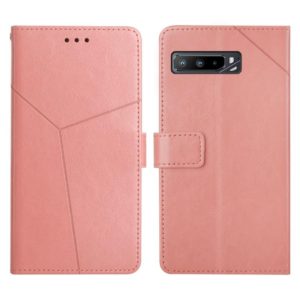 For Asus ROG Phone 3 Y Stitching Horizontal Flip Leather Phone Case(Rose Gold) (OEM)