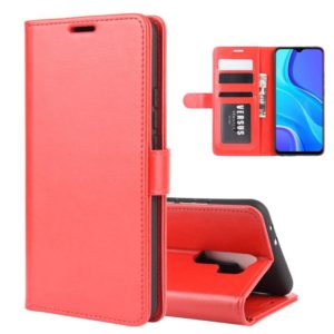 For Xiaomi Redmi 9 R64 Texture Single Horizontal Flip Protective Case with Holder & Card Slots & Wallet& Photo Frame(Red) (OEM)
