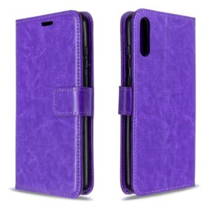 For Huawei Enjoy 10E Crazy Horse Texture Horizontal Flip Leather Case with Holder & Card Slots & Wallet & Photo Frame(Purple) (OEM)
