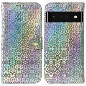 For Google Pixel 6 Pro Colorful Magnetic Buckle Leather Phone Case(Silver) (OEM)