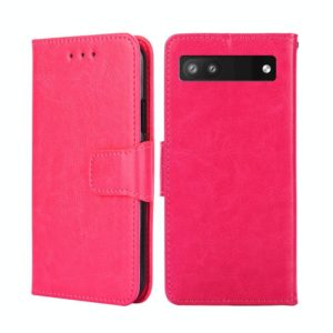 For Google Pixel 6A Crystal Texture Leather Phone Case(Rose Red) (OEM)