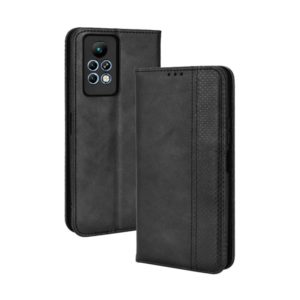 For Infinix Note 11 Pro Magnetic Buckle Retro Texture Leather Phone Case(Black) (OEM)