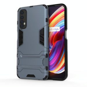 For OPPO Realme 7 PC + TPU Shockproof Protective Case with Holder(Navy Blue) (OEM)