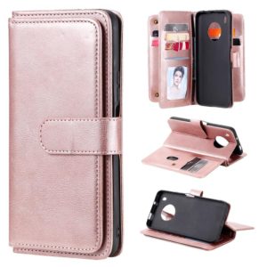 For Huawei Y9a Multifunctional Magnetic Copper Buckle Horizontal Flip Solid Color Leather Case with 10 Card Slots & Wallet & Holder & Photo Frame(Rose Gold) (OEM)
