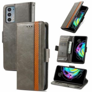 For Motorola Edge 20 CaseNeo Business Splicing Dual Magnetic Buckle Horizontal Flip PU Leather Case with Holder & Card Slots & Wallet(Grey) (OEM)