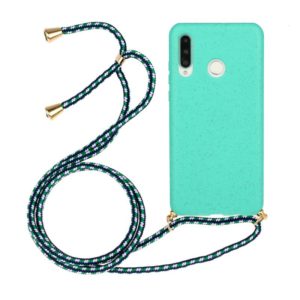 For Huawei P30 Lite Wheat Straw Material + TPU Protective Case with Lanyard(Green) (OEM)
