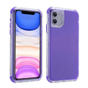 For iPhone 12 Pro Max 3 In 1 Dreamland PC + TPU Solid Color Transparent Border Protective Case(Purple) (OEM)