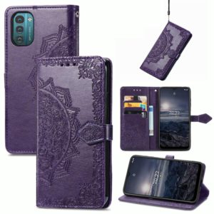For Nokia G21 Mandala Flower Embossed Flip Leather Phone Case(Purple) (OEM)
