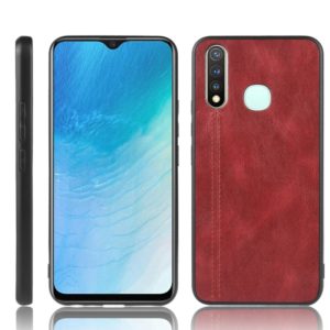For Vivo Y19 Shockproof Sewing Cow Pattern Skin PC + PU + TPU Case(Red) (OEM)