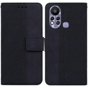 For Infinix Hot 11s X6812 Geometric Embossed Leather Phone Case(Black) (OEM)