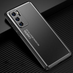 For Huawei P40 Light and Shadow Series Frosted Metal Phone Case(Black) (OEM)