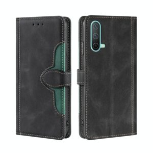 For OnePlus Nord CE 5G Skin Feel Straw Hat Magnetic Buckle Leather Phone Case(Black) (OEM)