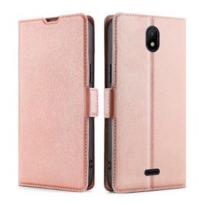 For Nokia C100 Ultra-thin Voltage Side Buckle Horizontal Flip Leather Phone Case(Rose Gold) (OEM)