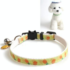 Pet Webbing Fruit Cat Collar With Fruit Accessories Bell Pet Collar, Size:1x28cm(Pineapple) (OEM)