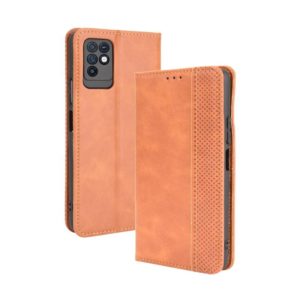 For Infinix Note 10 Magnetic Buckle Retro Crazy Horse Texture Horizontal Flip Leather Case with Holder & Card Slots & Photo Frame(Brown) (OEM)