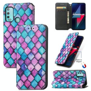 For Wiko Power U30 CaseNeo Colorful Magnetic Leather Case with Holder & Card Slot & Wallet(Purple Scales) (OEM)