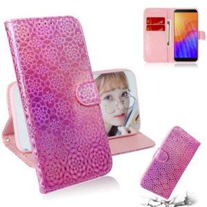 For Huawei Y5p Solid Color Colorful Magnetic Buckle Horizontal Flip PU Leather Case with Holder & Card Slots & Wallet & Lanyard(Pink) (OEM)