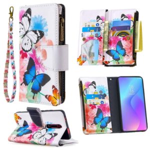 For Xiaomi Redmi K20 / Mi 9T Colored Drawing Pattern Zipper Horizontal Flip Leather Case with Holder & Card Slots & Wallet(Two Butterflies) (OEM)