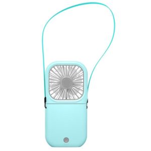 F20 Electroplating Handheld Fan Portable Desktop Folding Mute USB Hanging Neck Fan (Blue) (OEM)