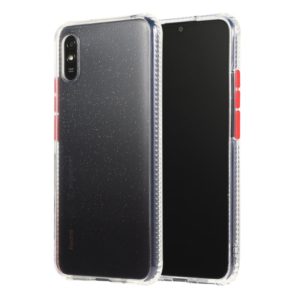 For Xiaomi Redmi 9A Gradient Shockproof TPU + Acrylic Case with Detachable Buttons(Brown) (OEM)