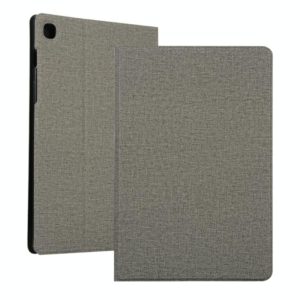 For Samsung Galaxy Tab A7 / T500 Fabric Texture Horizontal Flip PU Leather Case with Holder(Grey) (OEM)