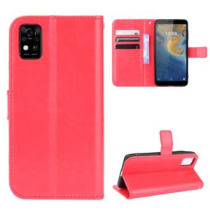 For ZTE Blade A31 Crazy Horse Texture Horizontal Flip Leather Case with Holder & Card Slots & Lanyard(Red) (OEM)