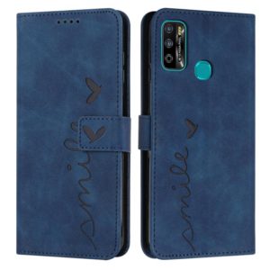 For Infinix Hot 9 Play / 10 Play / 11 Play Skin Feel Heart Pattern Leather Phone Case(Blue) (OEM)
