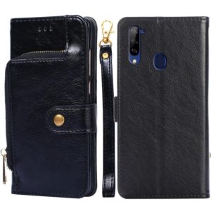 For ZTE Libero 5G Zipper Bag PU + TPU Horizontal Flip Leather Case with Holder & Card Slot & Wallet & Lanyard(Black) (OEM)