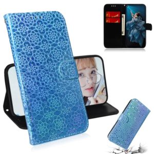 For Huawei Honor 20 Pro Solid Color Colorful Magnetic Buckle Horizontal Flip PU Leather Case with Holder & Card Slots & Wallet & Lanyard(Blue) (OEM)