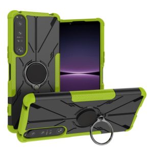 For Sony Xperia 1 IV Armor Bear Shockproof PC + TPU Phone Case with Ring(Green) (OEM)