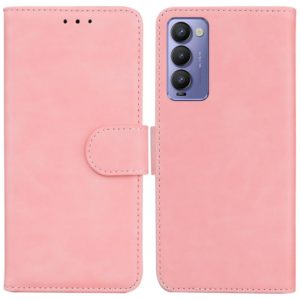 For Tecno Camon 18 / 18P Skin Feel Pure Color Flip Leather Phone Case(Pink) (OEM)