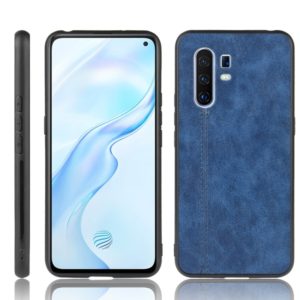 For Vivo X30 Pro Shockproof Sewing Cow Pattern Skin PC + PU + TPU Case(Blue) (OEM)