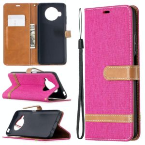 For Xiaomi Mi 10T Lite 5G Color Matching Denim Texture Leather Case with Holder & Card Slots & Wallet & Lanyard(Rose Red) (OEM)