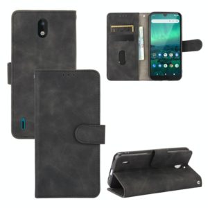 For Nokia 1.3 Solid Color Skin Feel Magnetic Buckle Horizontal Flip Calf Texture PU Leather Case with Holder & Card Slots & Wallet(Black) (OEM)