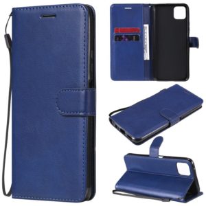 For Huawei Enjoy 20 5G Solid Color Horizontal Flip Protective Leather Case with Holder & Card Slots & Wallet & Photo Frame & Lanyard(Blue) (OEM)