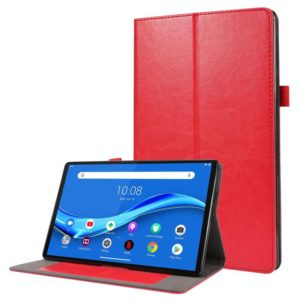 For Lenovo M10 Plus 2-Folding Business Horizontal Flip PU Leather Case with Card Slots & Holder(Red) (OEM)