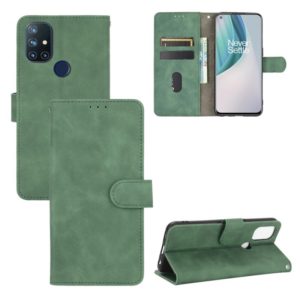 For OnePlus Nord N10 5G Solid Color Skin Feel Magnetic Buckle Horizontal Flip Calf Texture PU Leather Case with Holder & Card Slots & Wallet(Green) (OEM)