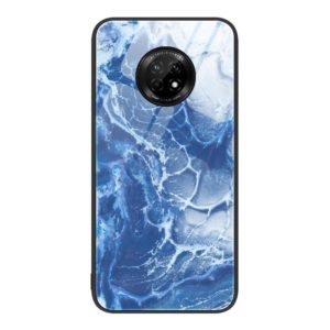For Huawei Enjoy 20 Plus 5G Marble Pattern Glass Protective Phone Case(Blue Ocean) (OEM)