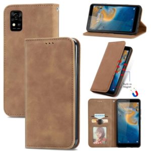 For ZTE Blade A31 Retro Skin Feel Magnetic Horizontal Flip Leather Phone Case(Brown) (OEM)